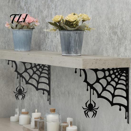 Weather Resistant Metal Craft 2Pcs Spider Web Corner Wall Art, Signs Outdoor Decor, Gothic Artistic Decor Minimalist Aesthetic Sculpture