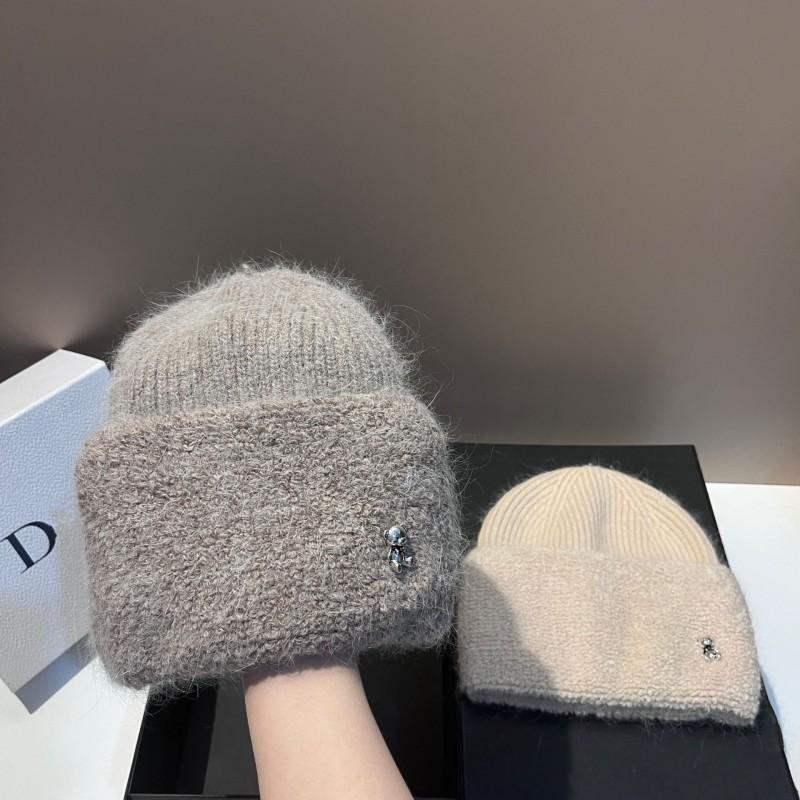 Russian Rabbit Fleece Thick Oversized Knit Hat Winter Warm Earflap Bear Beanie Headwrap
