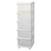 JEJ SEEDS Slim Chest, 5 Drawers, with Casters, Clear, SIU-5-CL