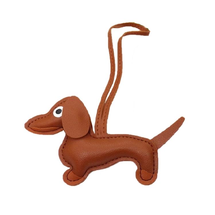 Süßer PU-Leder Tieranhänger Niedlicher Dackel Hund Schlüsselanhänger Anhänger Hängendes Ornament Rucksack Handtasche Charm Geschenk