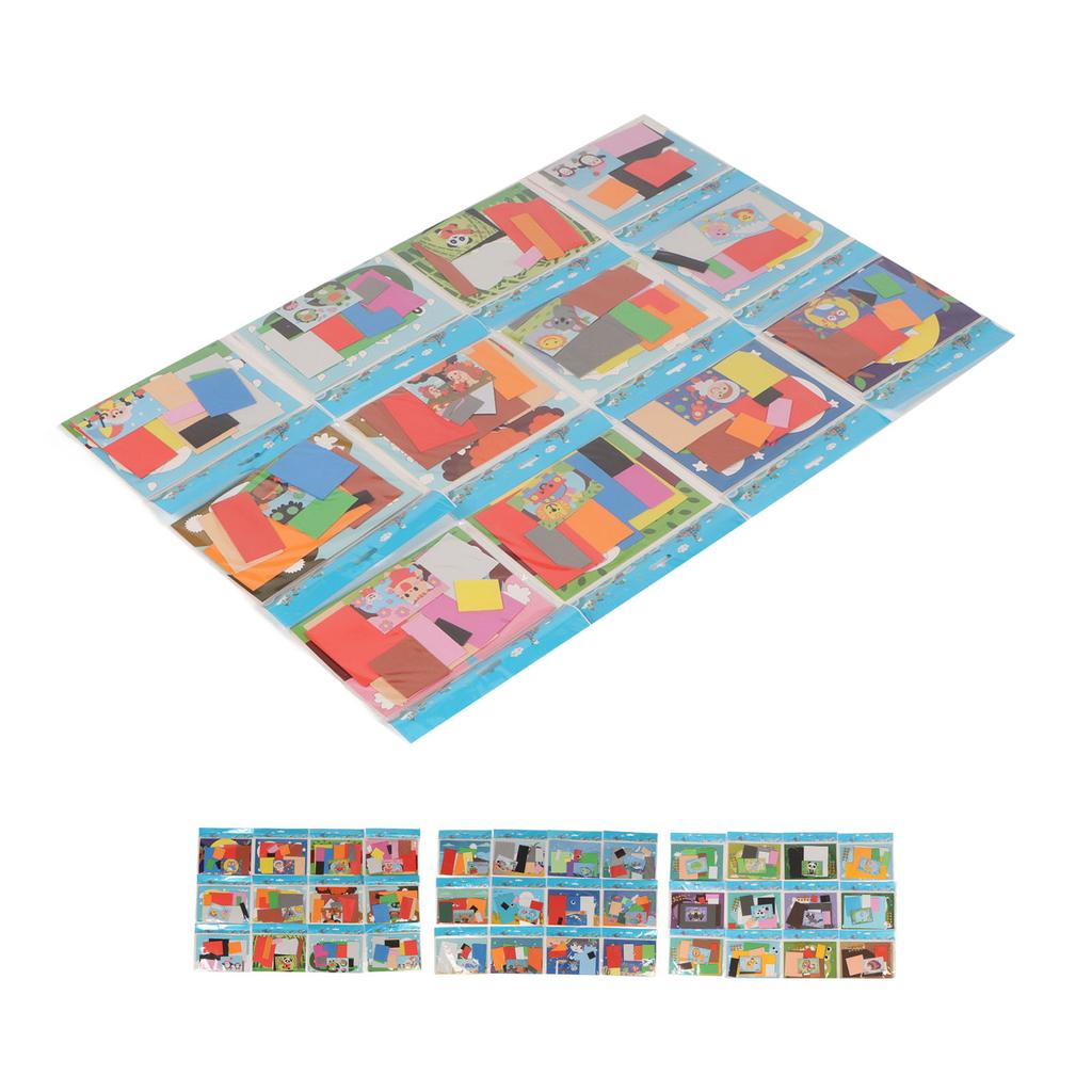 12pcs 3D EVA Foam Sticker  Cartoon Animal Foam Stickers Educational Interactive Kids Puzzle Stick