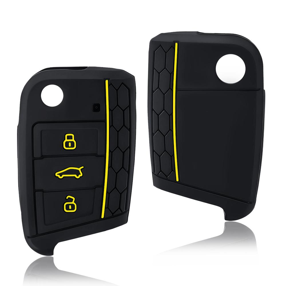 3 Button Flip Key Silicone Cover Fit For Vw Golf 7 Mk7 Skoda Seat 2014 Fob Hull Octavia Combi Leon Ibiza Cuptra Case