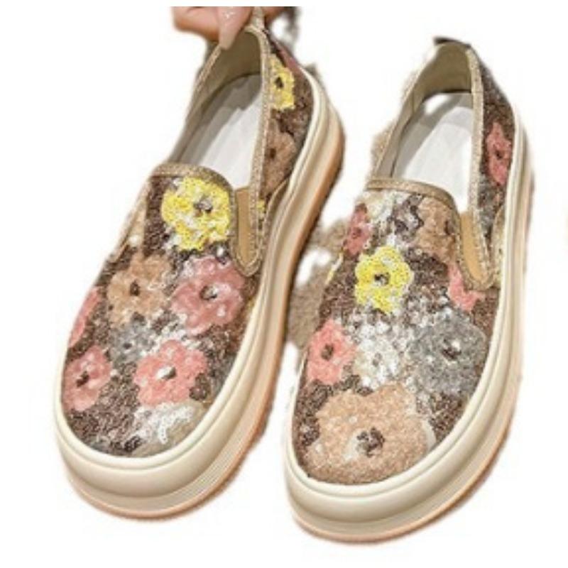 New Casual Single Shoes Gypsy Students Versatile Breathable Comfortable Home Casual Muffin Shoes