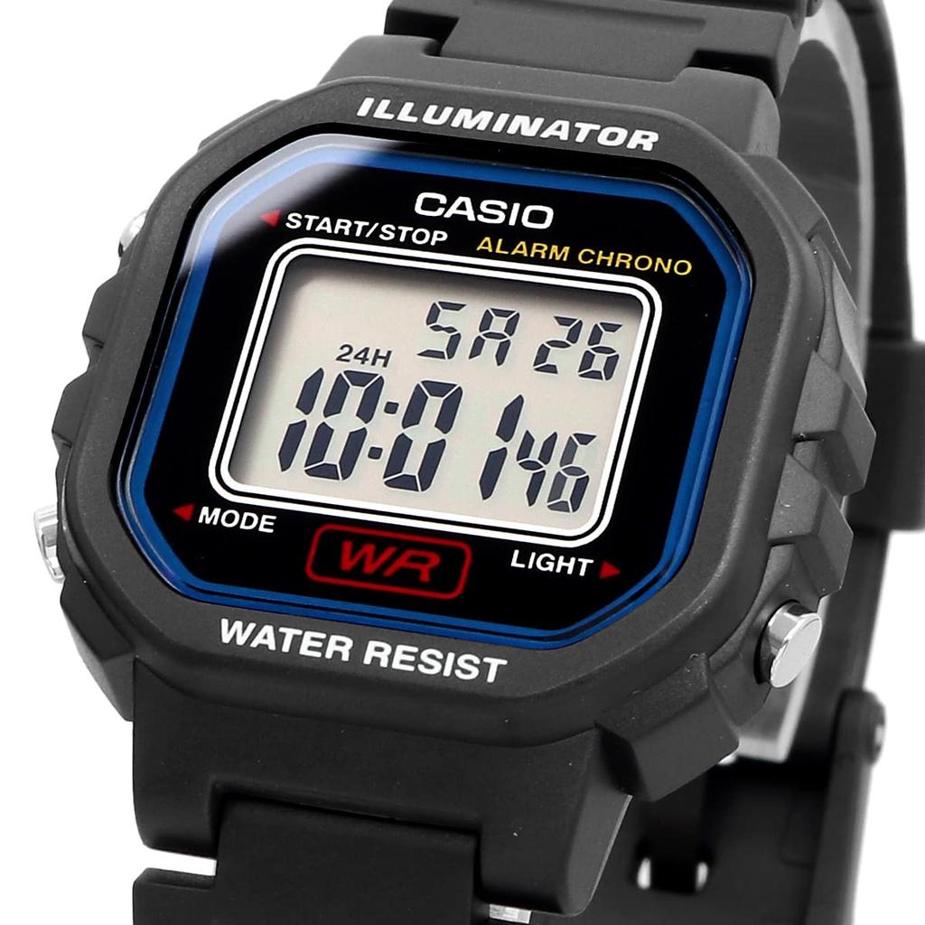 Casio Digital Watch LA-20WH-1C for Women and Girls, Black, Overseas Model [Parallel Import]