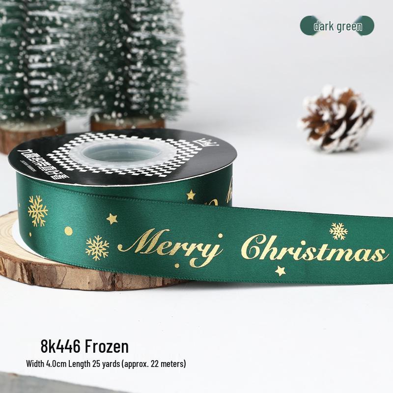 Festive Satin Ribbon Roll: Red & Green Christmas Tree and Gift Decoration