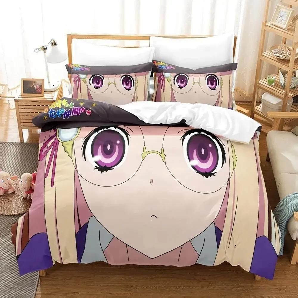 Ookami-san To Shichinin No Nakama-tachi Sängkläder Set Enkel Tvilling Full Queen King Size Sängset Vuxen Barn Sovrum Påslakan Set