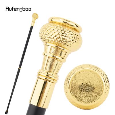 Goldener Luxus Runder Flacher Griff Mode Stock für Party Dekorative Gehhilfe Elegante Krummstab-Knauf Gehhilfe 91,5cm
