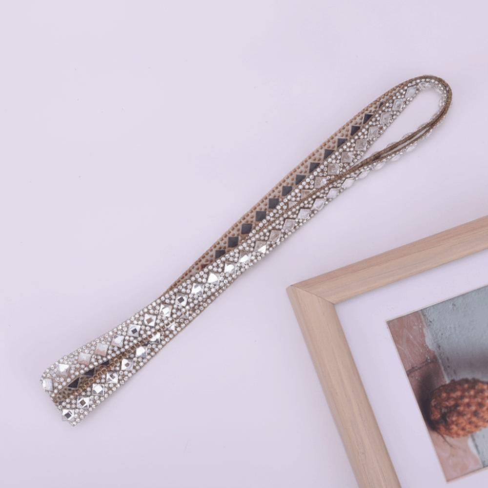1pcs Hotfix Crystal Glass Diamond Ribbon Sticker Bling Rhinestone Tape Home Décor Projects
