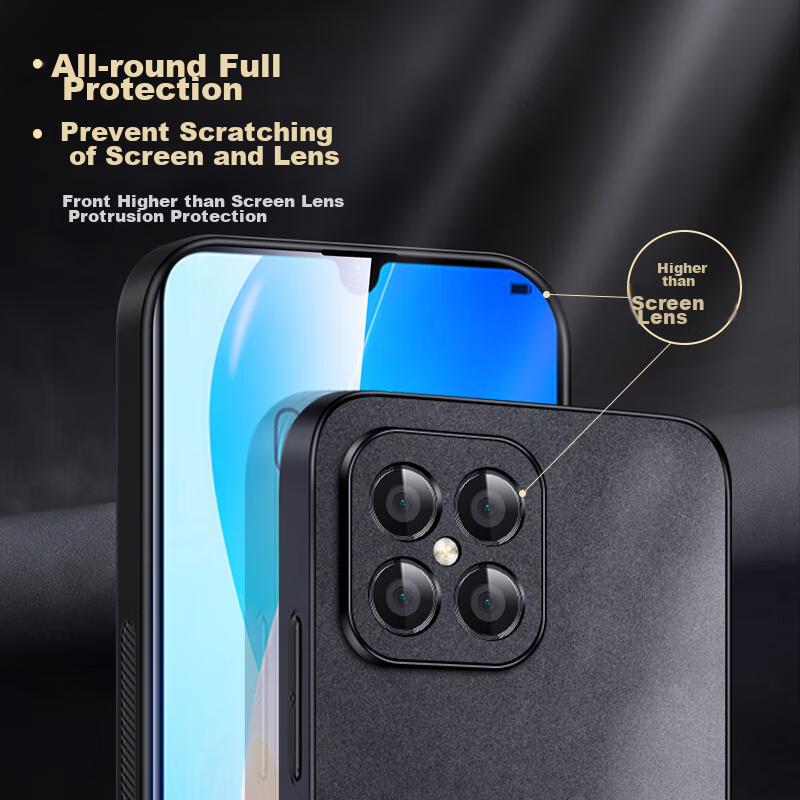 Huawei Nova8se Phone Case, Nova8 Se Protective Cover, Shockproof Lens Full Protection Soft, Simple Luxury Outer Casen, Leather Case, Black
