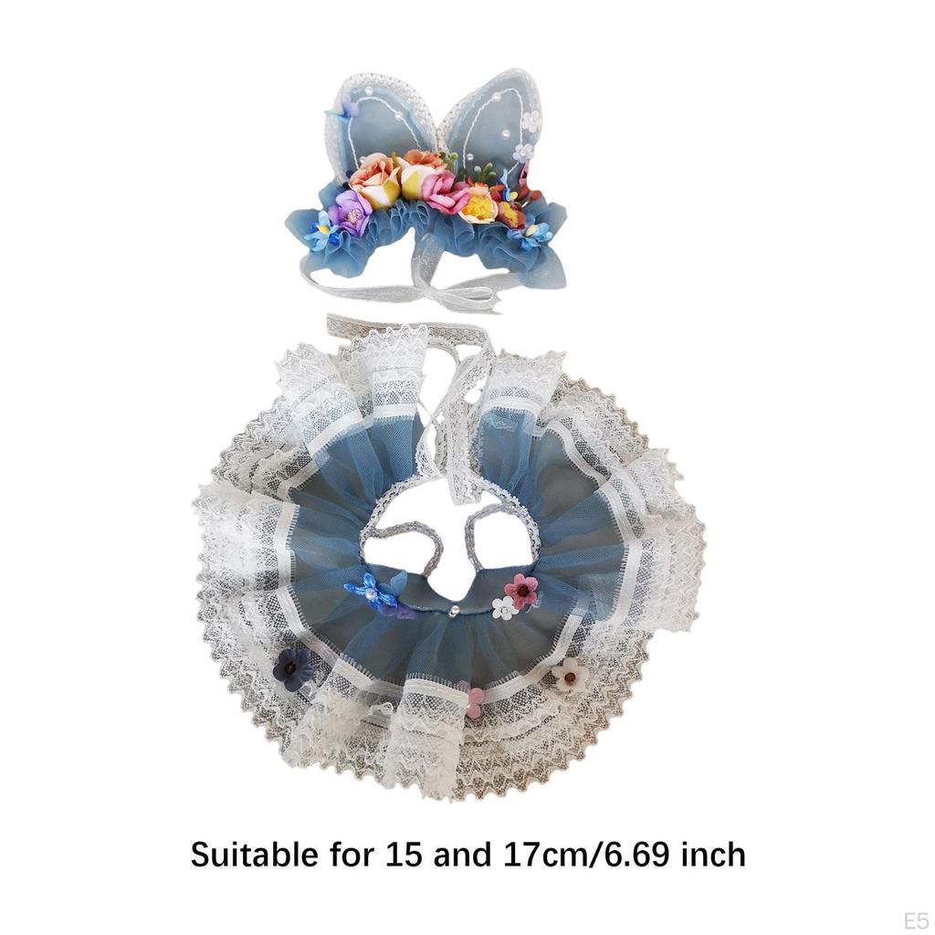 15-17cm Doll Clothing Set with Fairy Dress and Hair Accessory for Plush Dolls