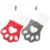 Non-woven Fabric Puppy Paw Gift Bag Hairy Christmas Tree Pendant Dog Claw Christmas Stocking  Home
