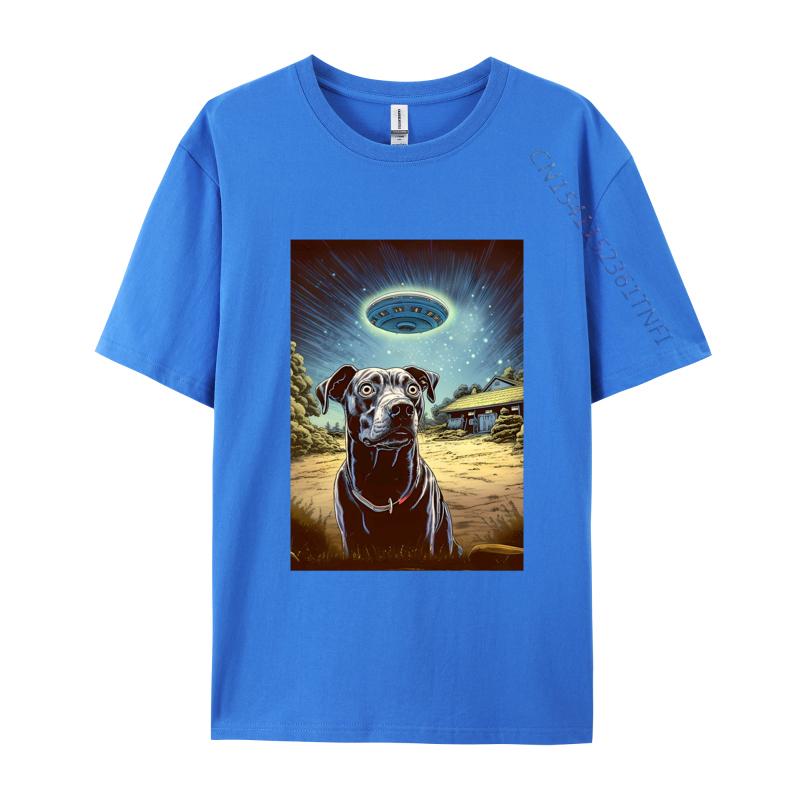 My Dog Thinks Ufos Are Real On A Dark Tshirt Men Clothing Tops Plus Size Pure Cotton ONeck T Shirts