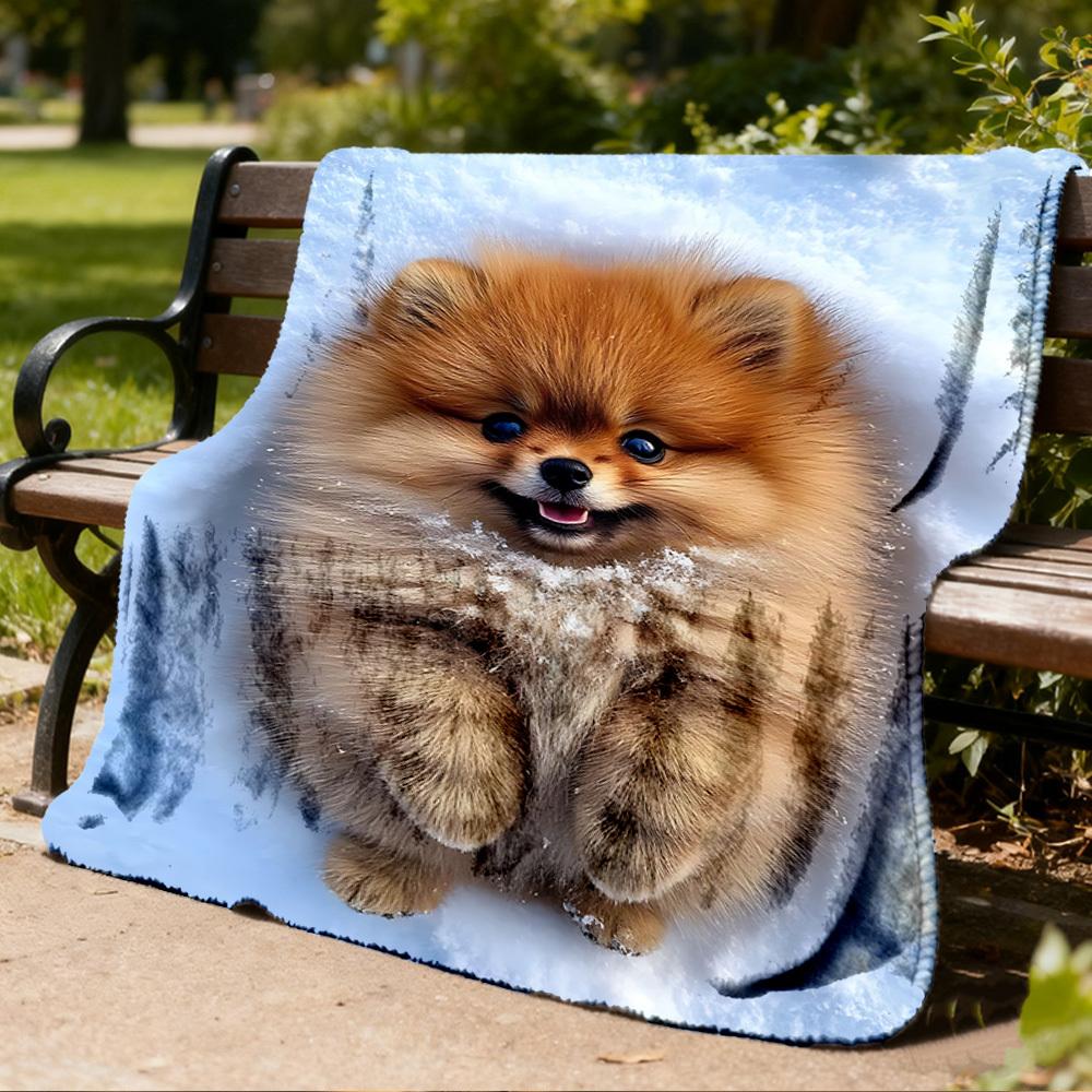 1 ks Pomalanská venkovní flanelová deka, Lze prát v pračce, Perfektní dárek k narozeninám, Cestovní doplněk na dovolenou, Odolný materiál