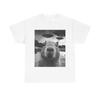 Funny Graphic Capybara Selfie with UFOs Weird T-Shirt