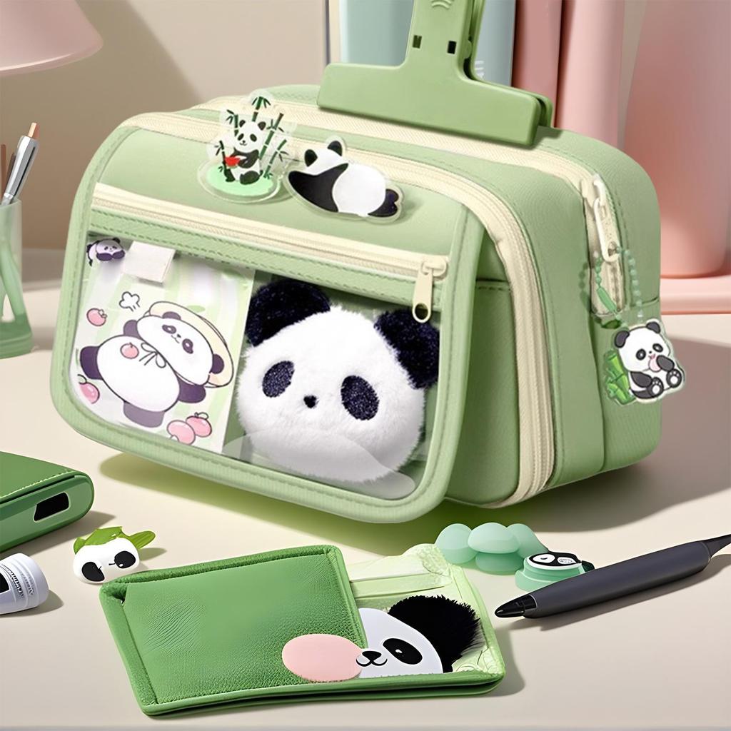 Aesthetic Pencil Case Panda Pencil Case Large Capacity Animal Pencil Case Cute Pencil Pouch Panda Stationery Case With Zipper