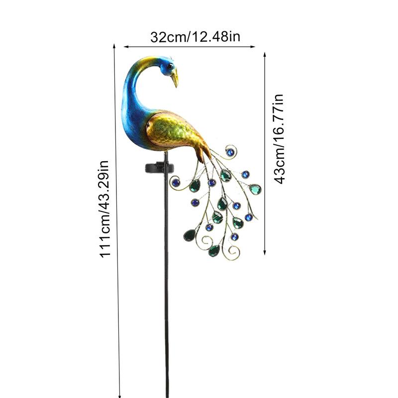 

Светодиодный светильник для газона на солнечной батарее Peacock, водонепроницаемый, сказочный светильник для садового декора, для павильона, двора, ландшафтного сада, газона Peacock