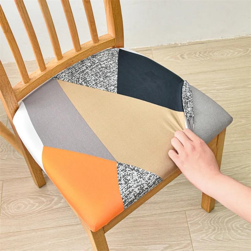 Stretch Chair Covers Dining Room Chairs Slipcover Seat Covers Removable Elastic Printed Chairs Protector for Living Room