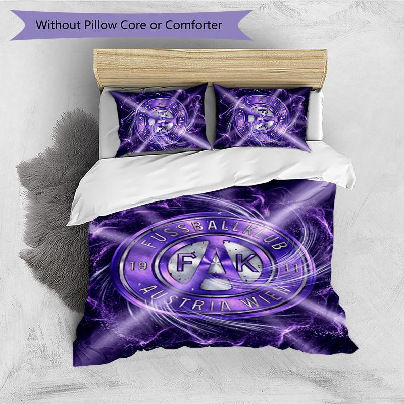 Austria Wien FC Printed 3PCS Bedding Set Breathable Duvet Cover with Pillowcases Decorative Bed Linen for Bedroom Home