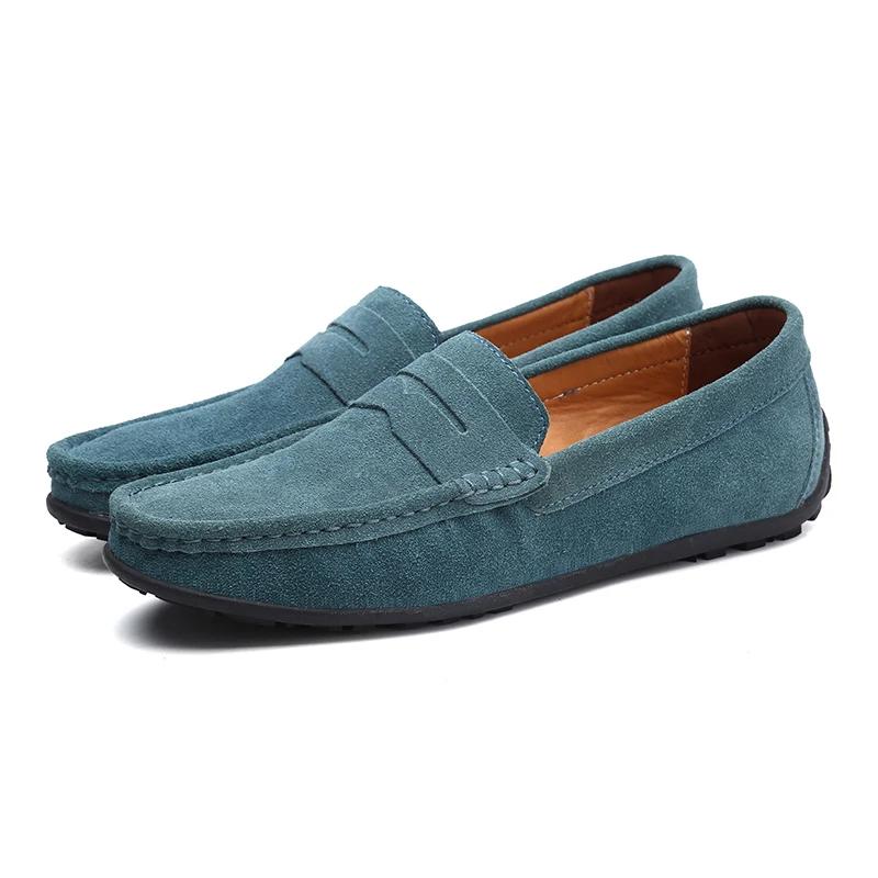 Fashion Genuine Leather Cow Suede Men Shoes Luxury Brand Casual Formal Mens Loafers Moccasins Footwear Black Male Driving Shoes Hombres