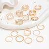 16-Piece Gothic Cross Adjustable Multi-Joint Ring Set for Women