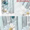 2D flat Photography Backdrop Party Backdrop Butterflies and Daisies on Blue 100% Polyester Vibrant Reunion for Booth seats
