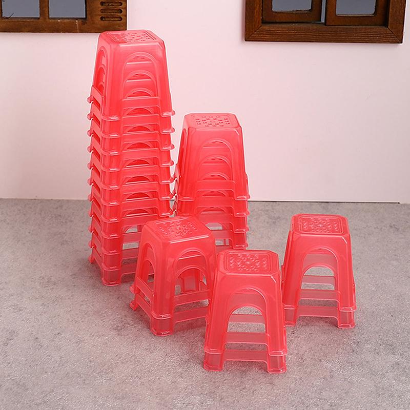 10Pcs Dollhouse Miniature Plastic Stools Chairs Furniture Home Model Decor Toy Doll House Accessories