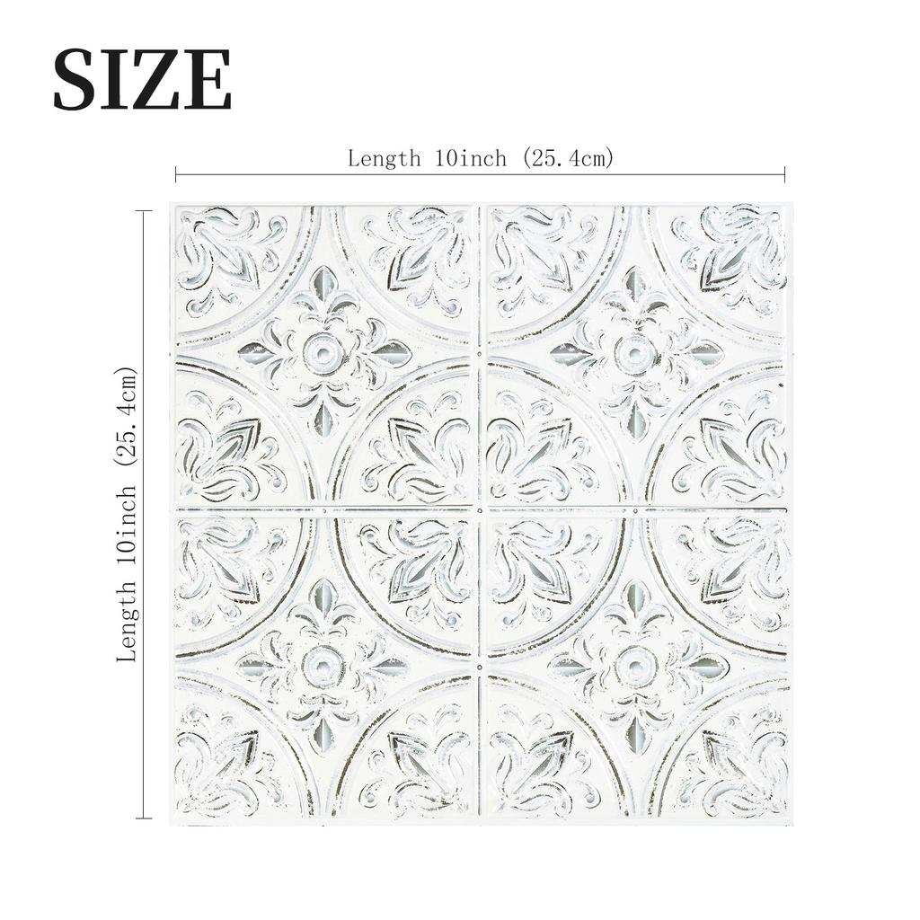 10-Piece Self-Adhesive 3D Wall Stickers Durable PVC Material DIY Flower Tiles Waterproof Vinyl Wallpaper for Home Application
