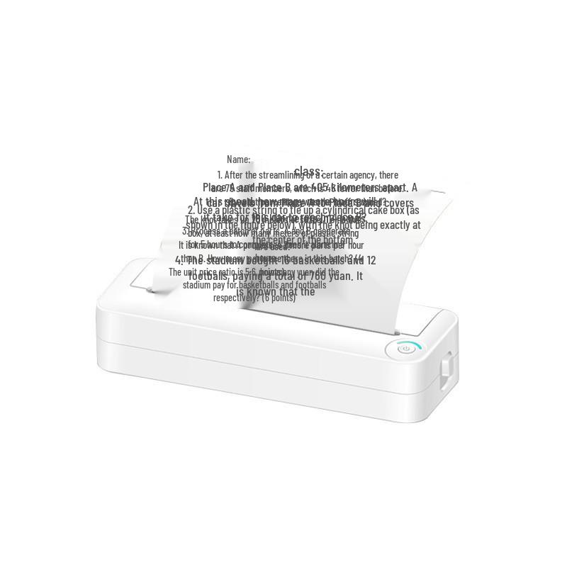 Portable A4 Bluetooth Thermal Printer for Home, Office & Study - Wireless Remote Printing