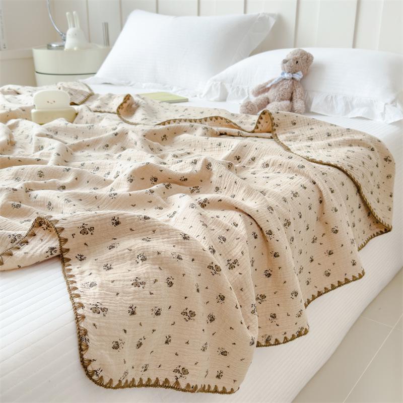 Premium Antibacterial Cotton Gauze Quilt: Double Layer, Summer Nap or Sofa Blanket