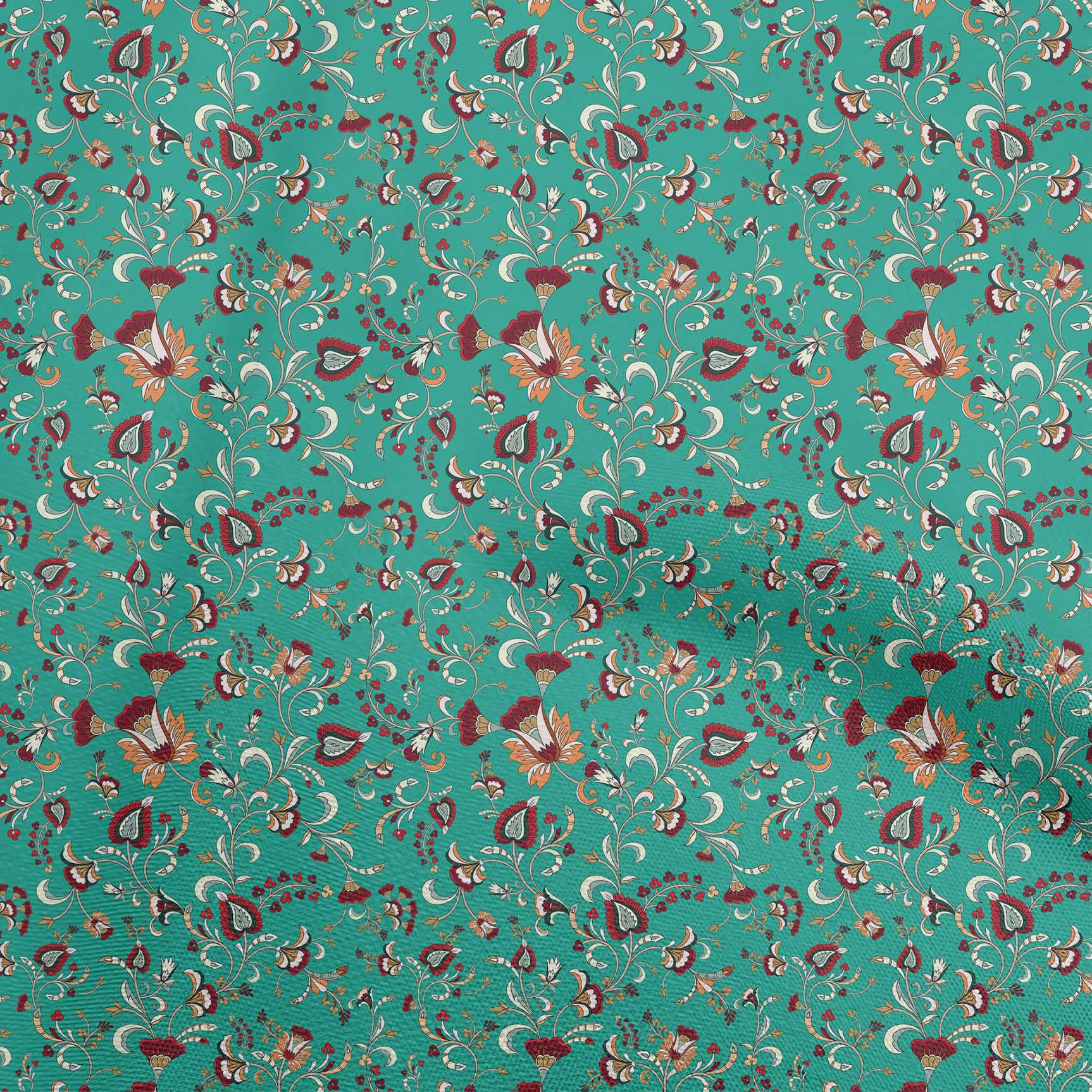 

OneOone Cotton Flex Blue Fabric Азіатські японські квіткові швейні ремісничі проекти Принти на тканині 40 дюймів 42 Inch Wide - Viscose Chiffon кольору морської хвилі