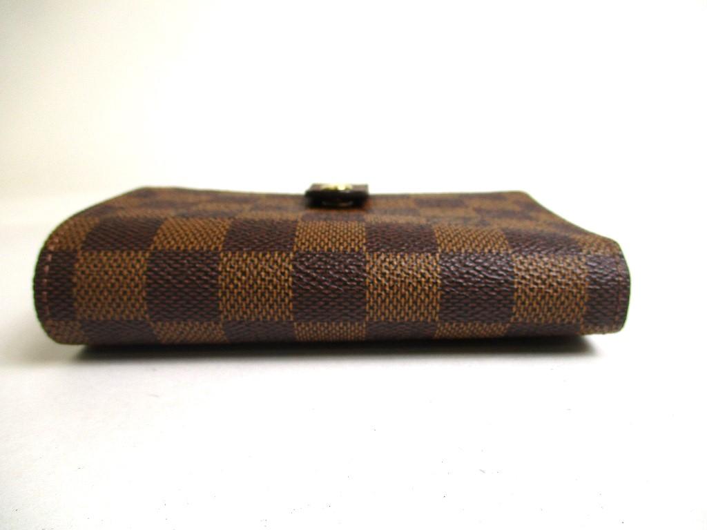 Authentic LOUIS VUITTON Damier Brown Leather Bifold Wallet Viennois #a460 Seller refurbished