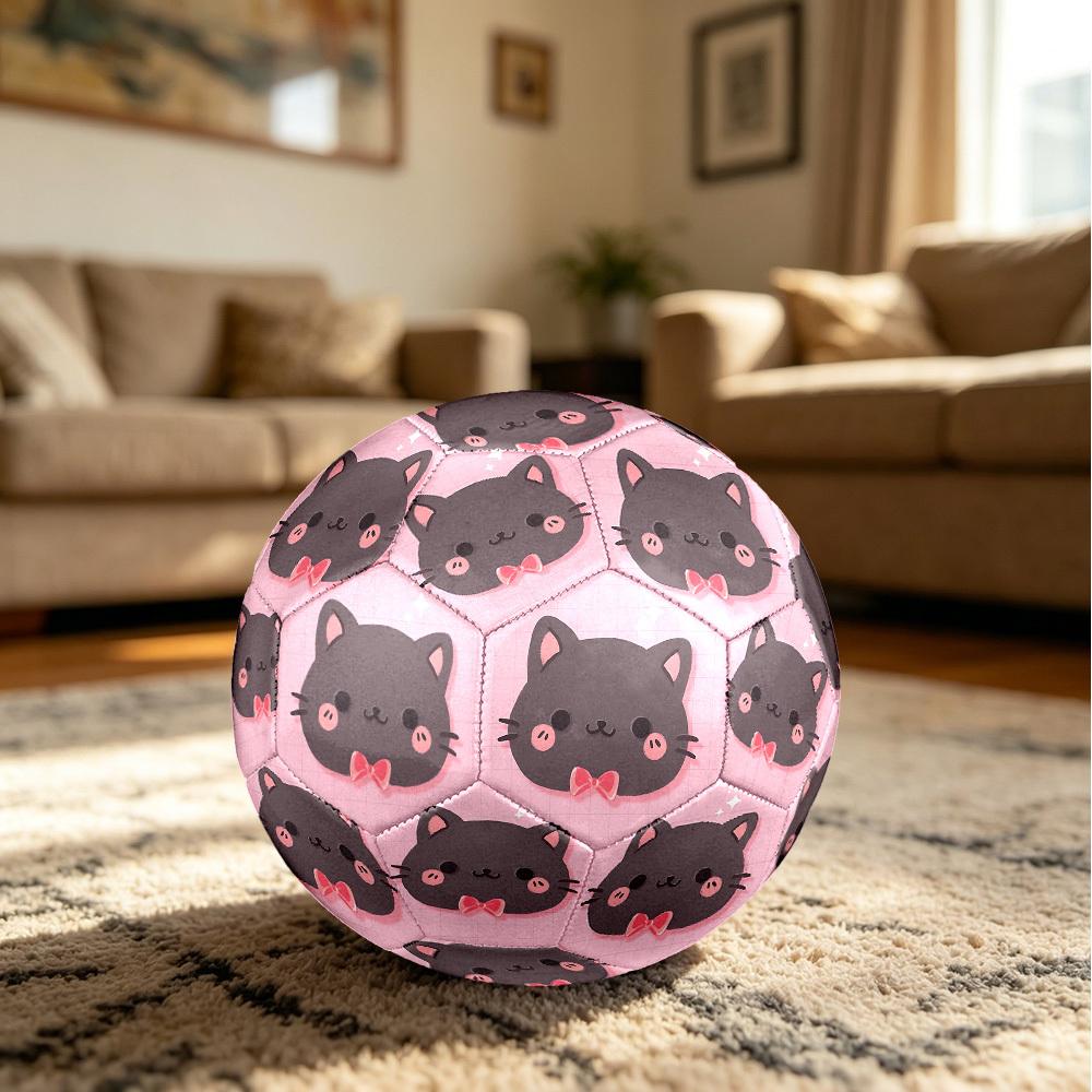 1pc Kawaii Cat Icon Size 5 Soccer Ball Professional Match Training Football Indoor &Outdoor Sports Ball Lightweight Durable c6599