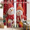 2pcs, 2D FLAT PRINTING Curtains (Without Rod) Festive Snowmen Halloween Festival Creative Curtains Machine Washable Fabric