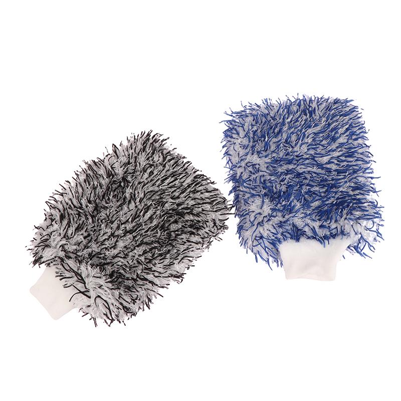 1Pc Car Wash Double Sided Car Plush Cleaning Gloves Non-Slip Microfiber Easy To Cleaning Car Wash Gloves Car Accessories