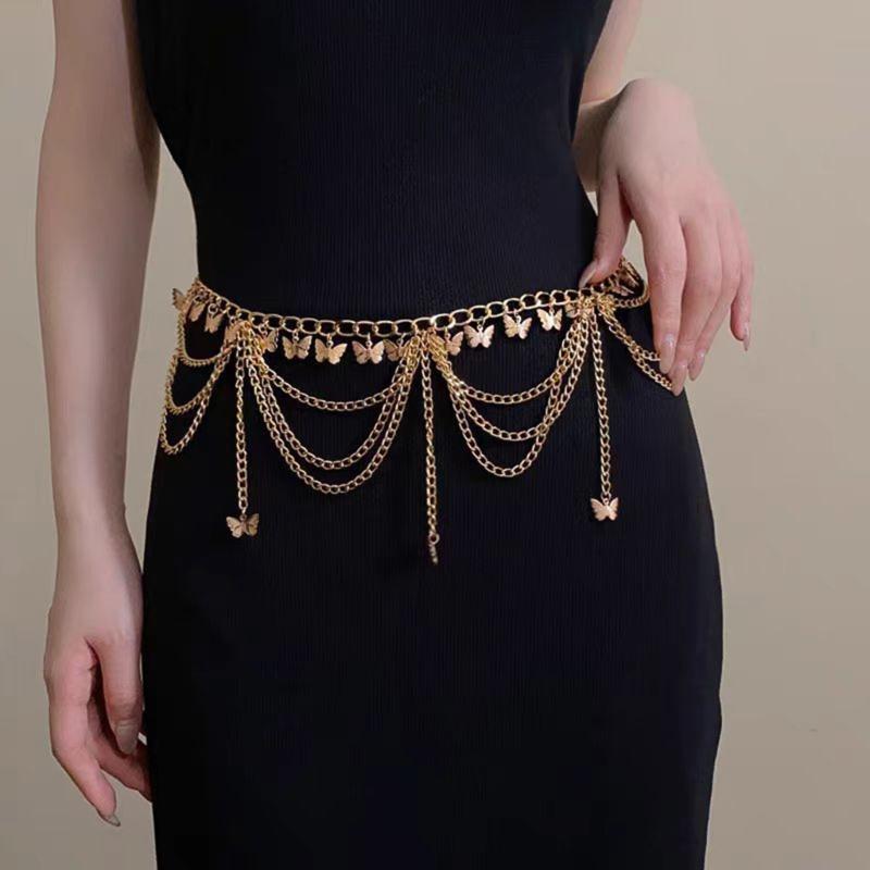 Fashionable Ethnic Style Tassels Butterfly Waist Chain Belly Dance Belly Chain Dress Photography Waist Accessories