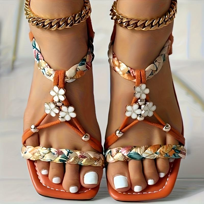Summer Women'S Bohemian Floral Sandals