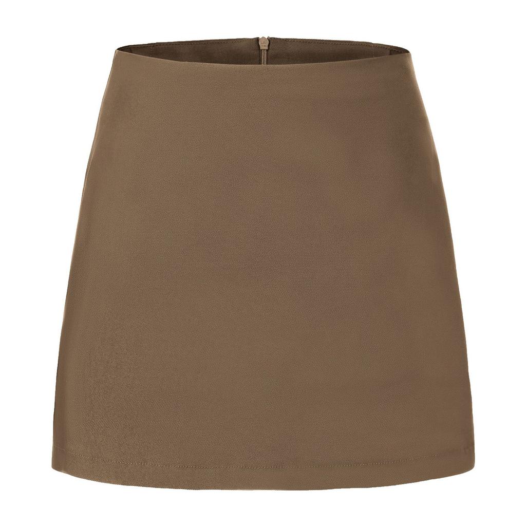 Klassischer Damen-Minirock mit Reißverschluss und geteiltem Saum, passend zum Blazer, für Büro und Alltag
