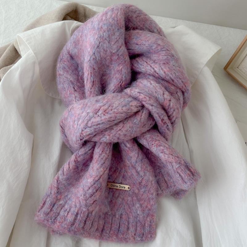 Alpaca wool scarf women's winter new wool blend trendy student high-end knitting