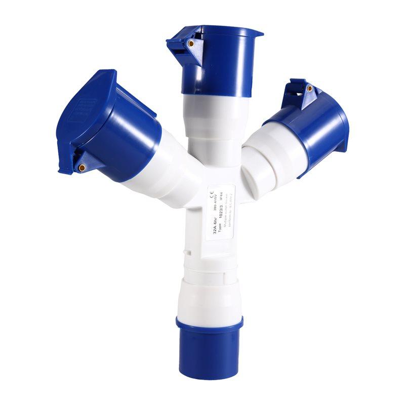 ABYN-32A 3 Pin 3 Way Y-Type Industrial Plug AC380-415V Multi-Function Waterproof Industrial Field Plug