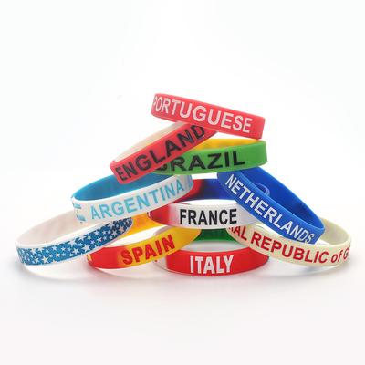 Football World Cup Bracelet Argentina France Brazil Netherlands United States Portugal Italy Flag Silicone Bracelet