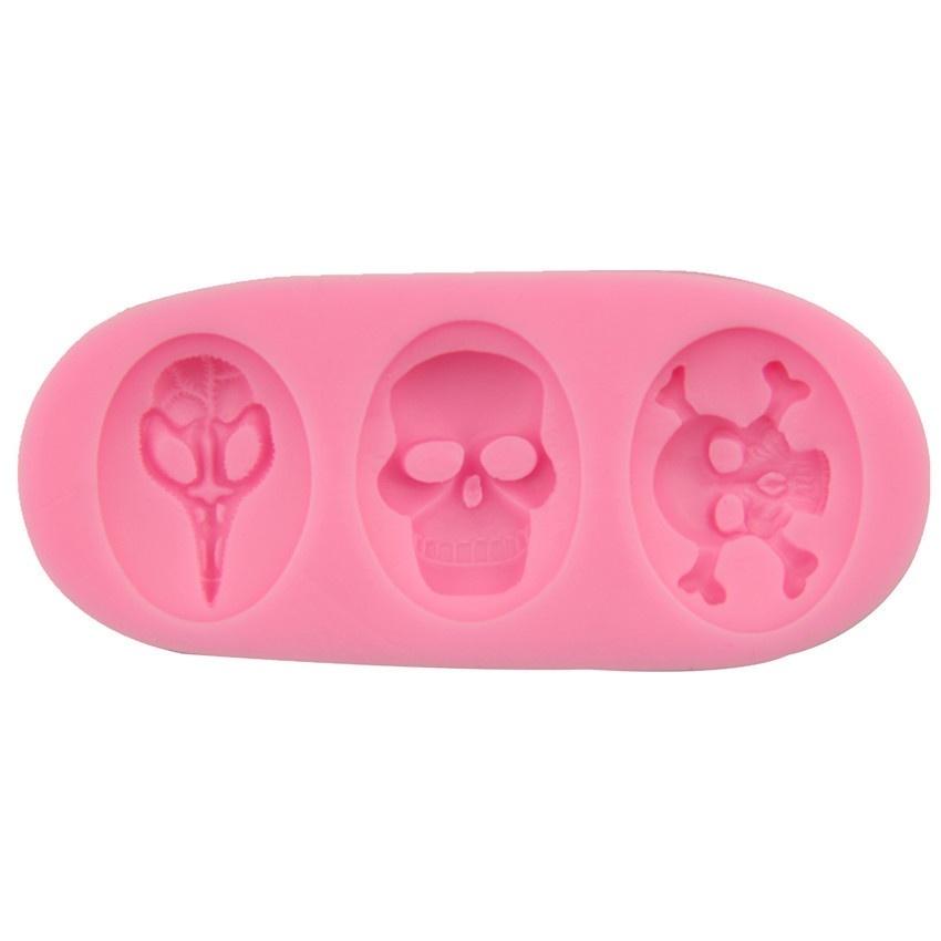 DIY Halloween Candy Pirate Skull Candy Fondant Silicone Mold Sugarcraft Mold Baking Molding Cake Dec