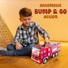 Zetz Brands Electric Fire Truck Toy for Kids - Bright Flashing 4D Lights and Realistic Siren with Sounds  Bump and Go Fire Truck for Boys  Auto