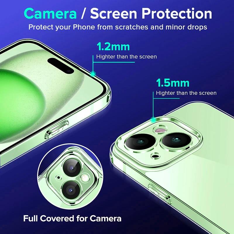 Gruby Przezroczysty Silikonowy Miękki Pokrowiec TPU Dla iPhone 16 15 14 13 12 11 Pro Max Plus Mini Przezroczysty Pełne Pokrycie Fundas