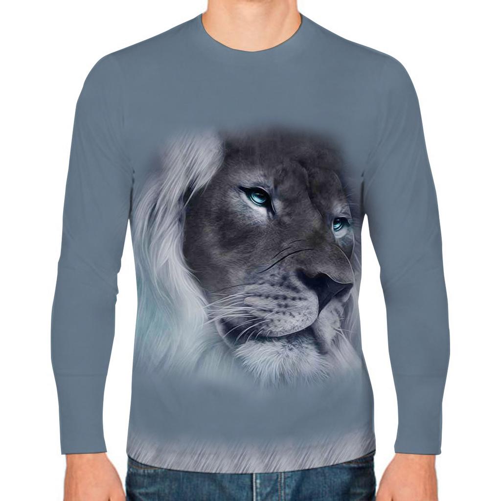 God Christ Jesus And Lion 3D Print Men's T-shirts Autumn O-Neck Long Sleeve Cotton Street Loose Tops Tees Oversized T Shirts 5XL