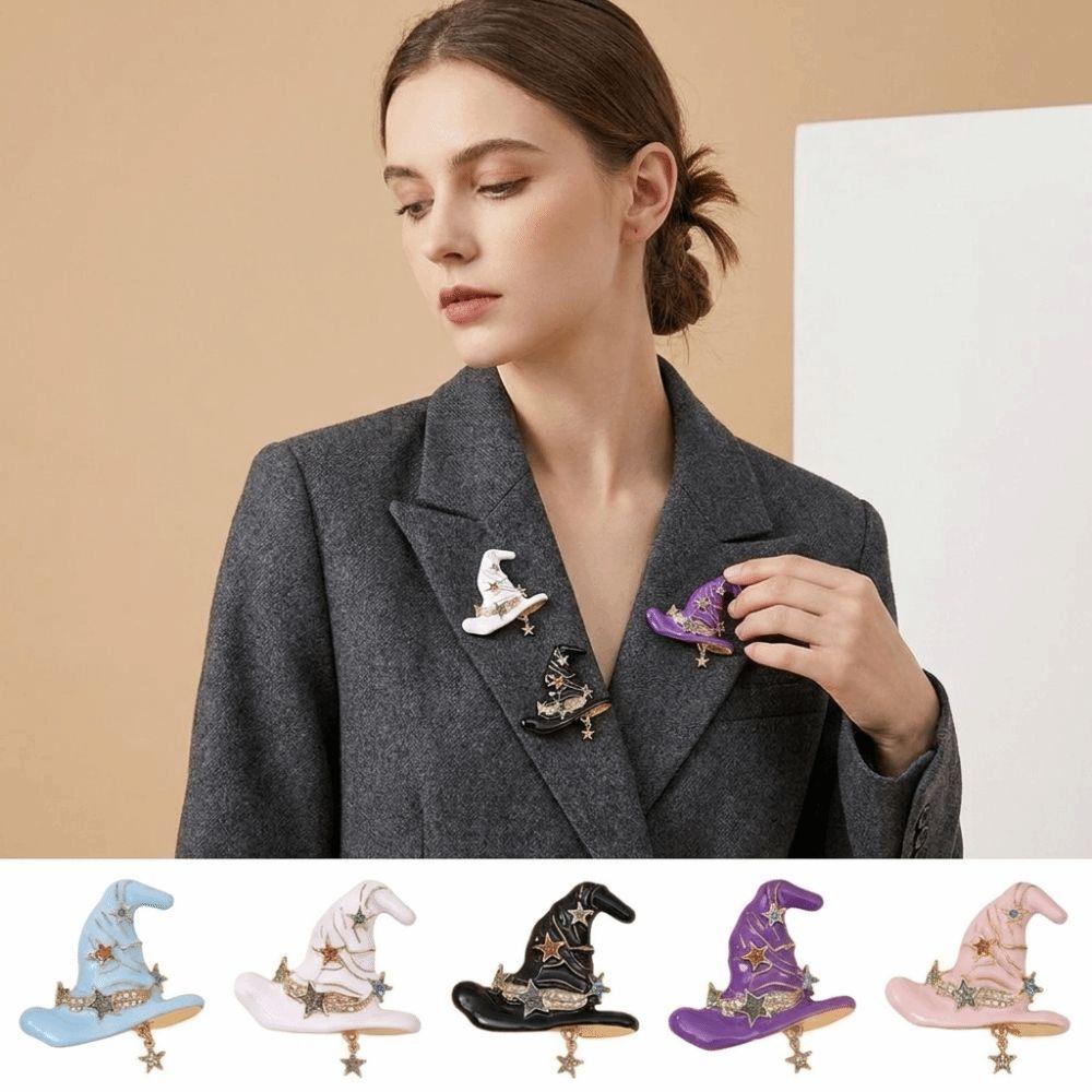 Creative Witch Hat Pin Vintage Clothing Accessory New Halloween Brooch  Halloween Party