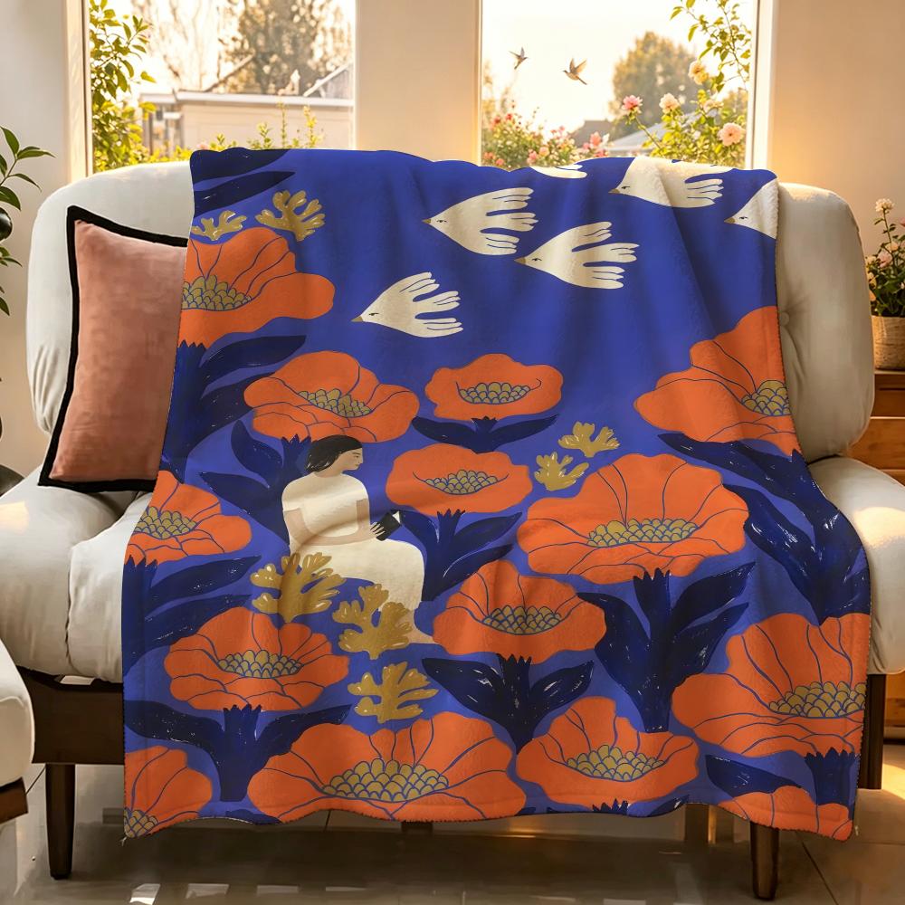 Illustrator V Virginie Cognet Throw Flannel Throw Blanket Suitable for Sofa Living Room Bedroom