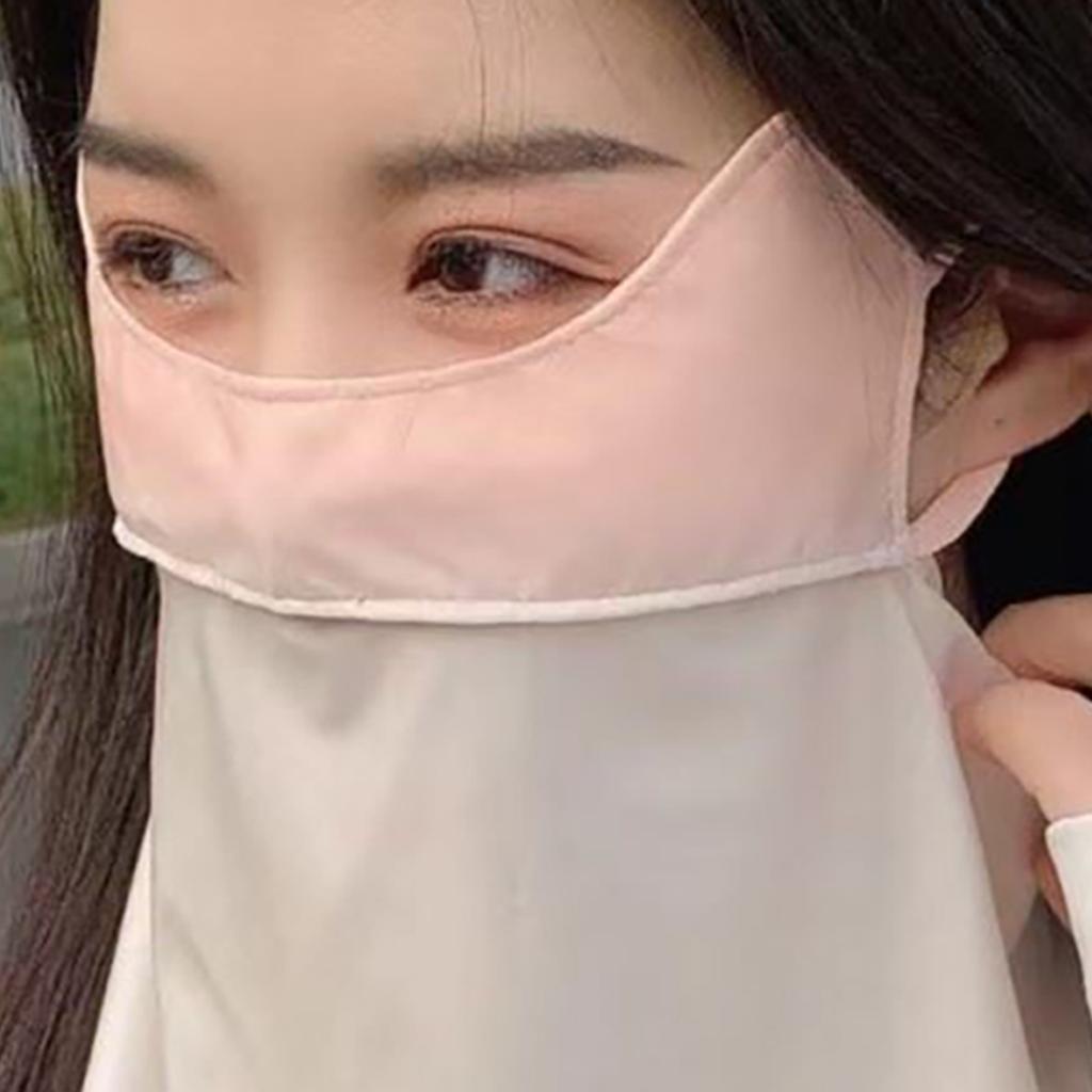 Gesicht Nackenschutz Abdeckung Eisseide UV Sonnenschutz Atmungsaktiver Gesichts-Hals-Schleier für Sommer Rosa