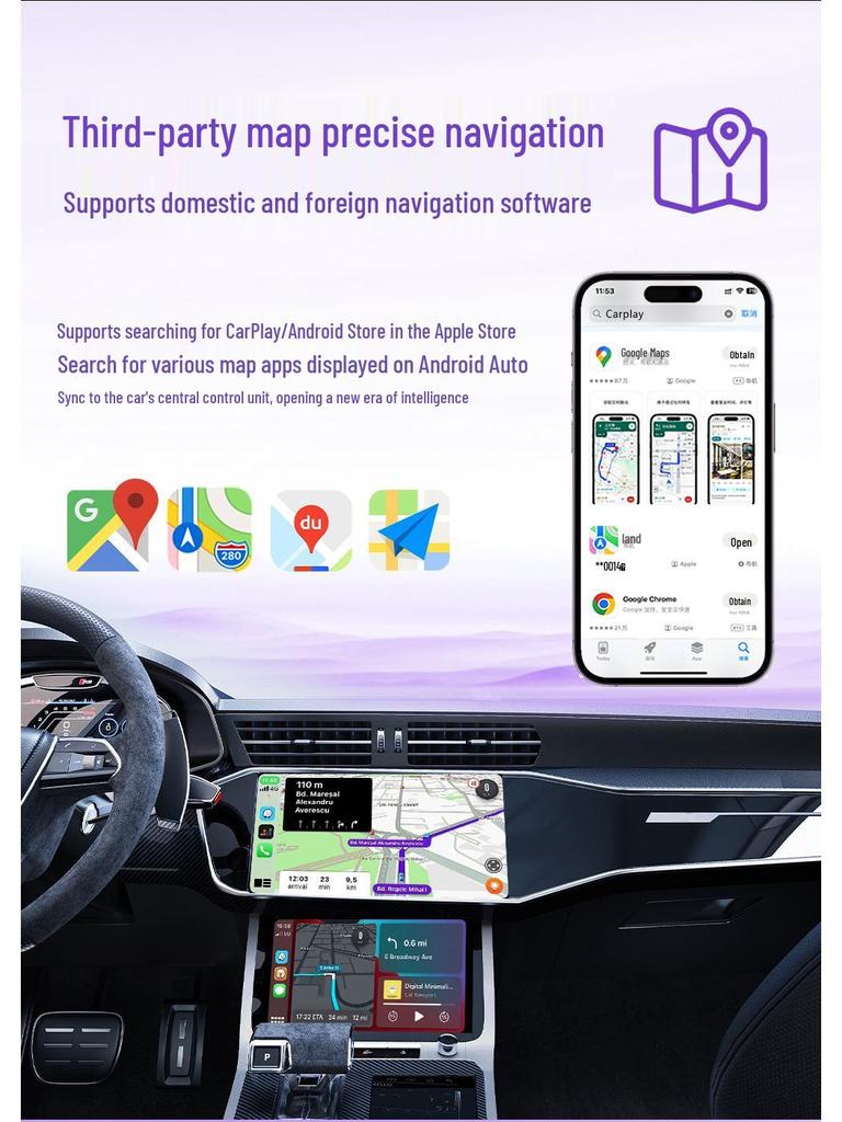 Dual-Function Wired to Wireless CarPlay Box for Apple & Android Auto