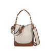 Women's Bag 2026 New Fashi Brown Drawstring Portable Crossbody Wide Shoulder Strap Drawstring Bucket Bag for Women
