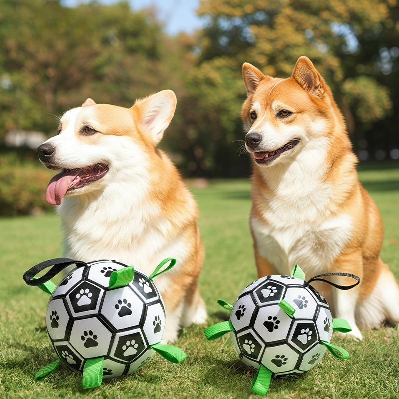Dog Football Toy Rubber Ball Interactive Dog Training Elastic Ball Molars Bite Resistant Corgi Large Dog Pet Ball